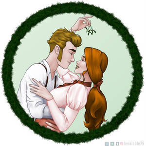 Alva and Jesper Under the Mistletoe