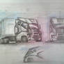 Futuristic Big Rig Concept sketch