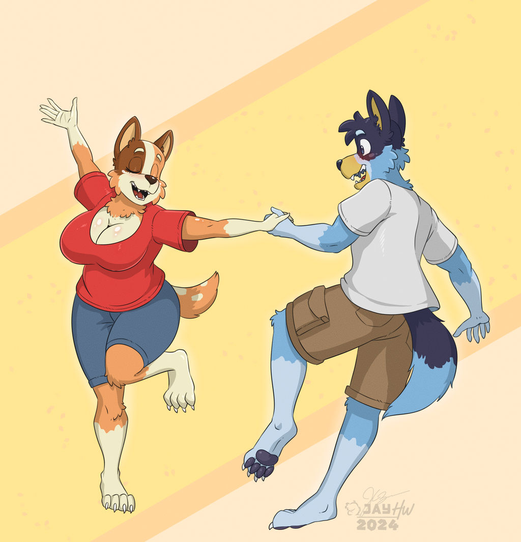 Bandit and Chilli Heeler by SammfeatBlueheart on DeviantArt