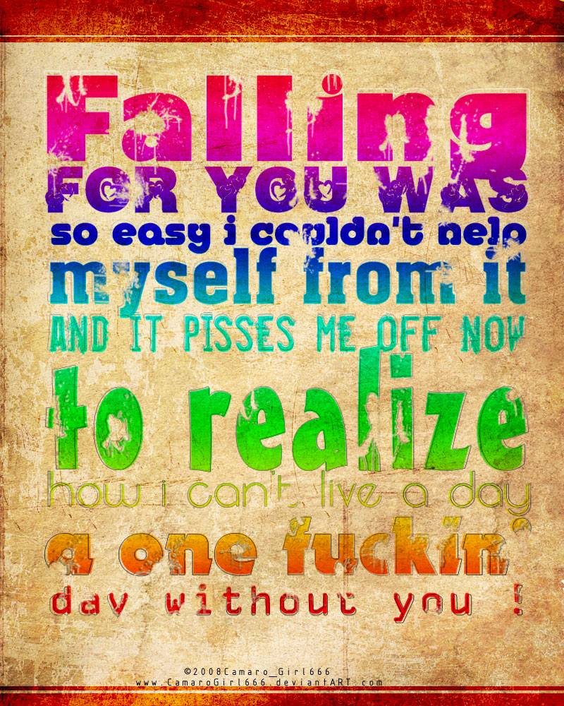 Typography - Falling by CamaroGirl666
