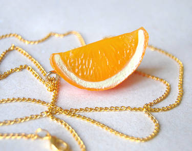 Orange slice necklace