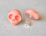 Pink Skull Studs by Madizzo
