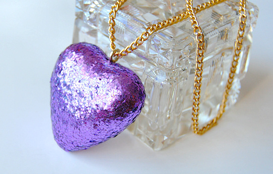 Glitter Heart Necklace DIY