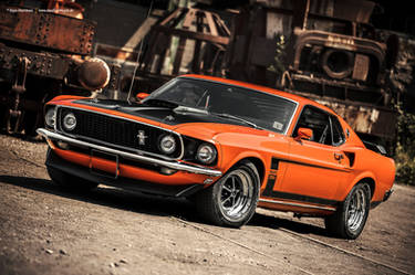 Orange 1969 Ford Mustang Mach1
