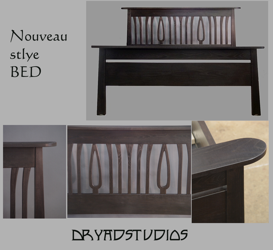 Nouveau-tulip black deco bed