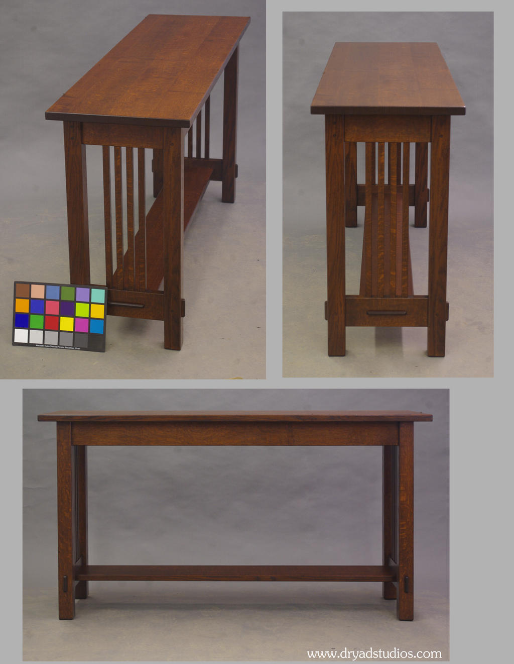 Spindle sofa table shots