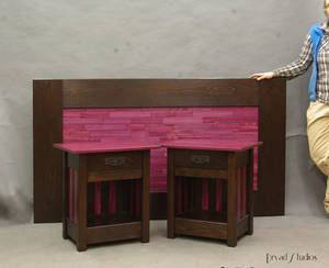 Purple Heartwood Stands and headboard