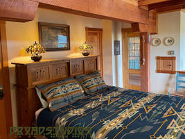 Custom storage headboard at home