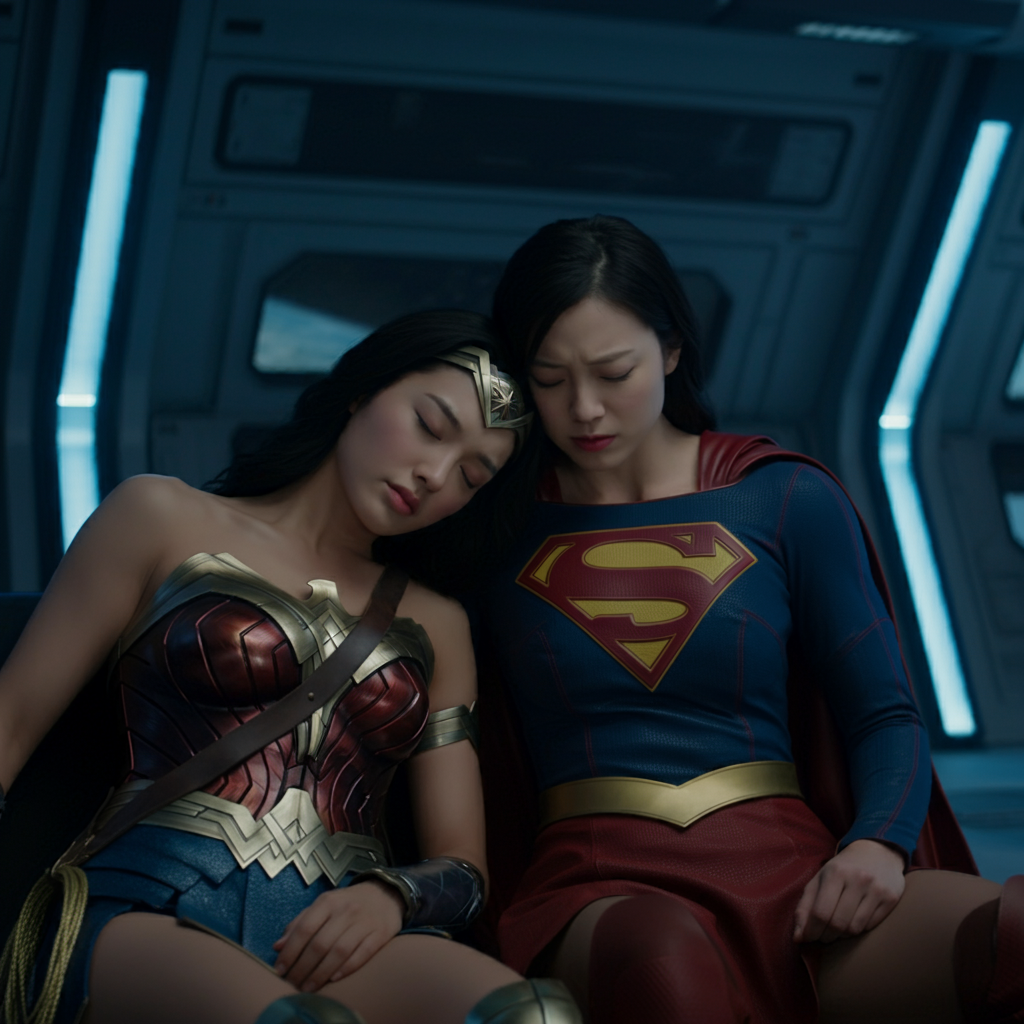 Maglietta Gildan Softstyle Supergirl E Wonder Woman Lesbiche Che Si Baciano - Bianca - Foto 1