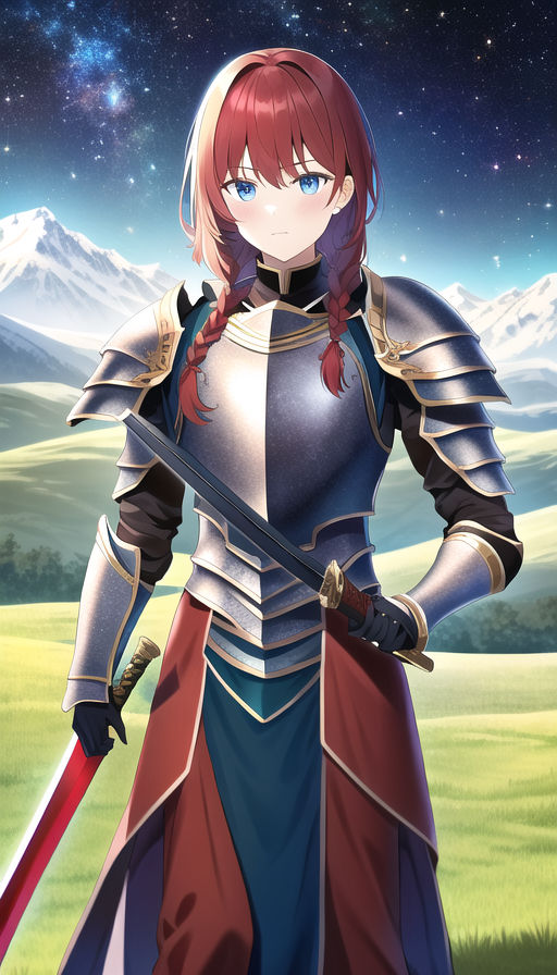 Standing , Blue Eyes , Armor, Red Braided Hair by NuserArt on DeviantArt