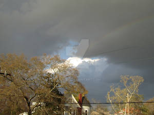 storm approaching w: rainbow