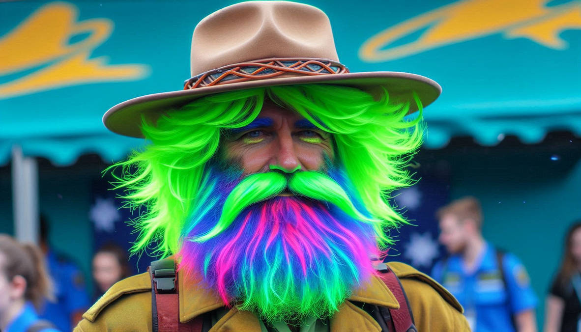 Neon Psychedelic Bearded Australian Ranger by tianaslavrovaporter on ...