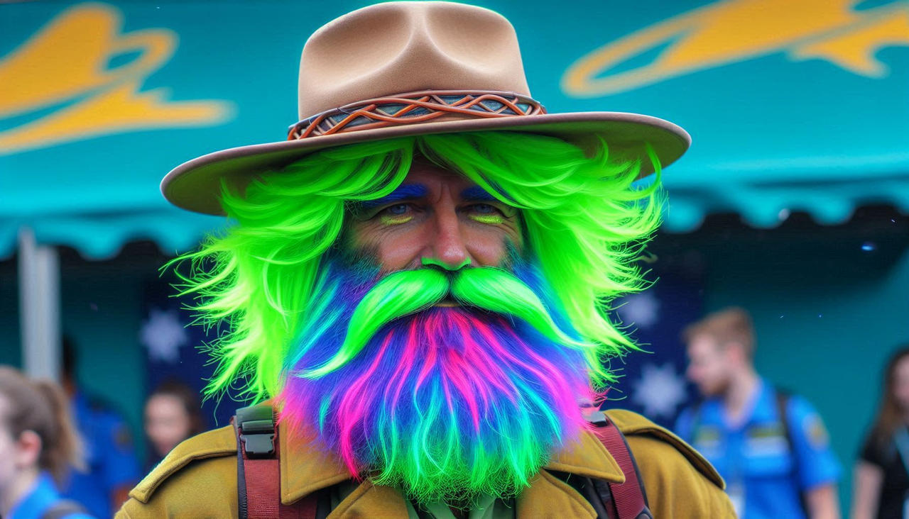 Neon Psychedelic Bearded Australian Ranger by tianaslavrovaporter on ...