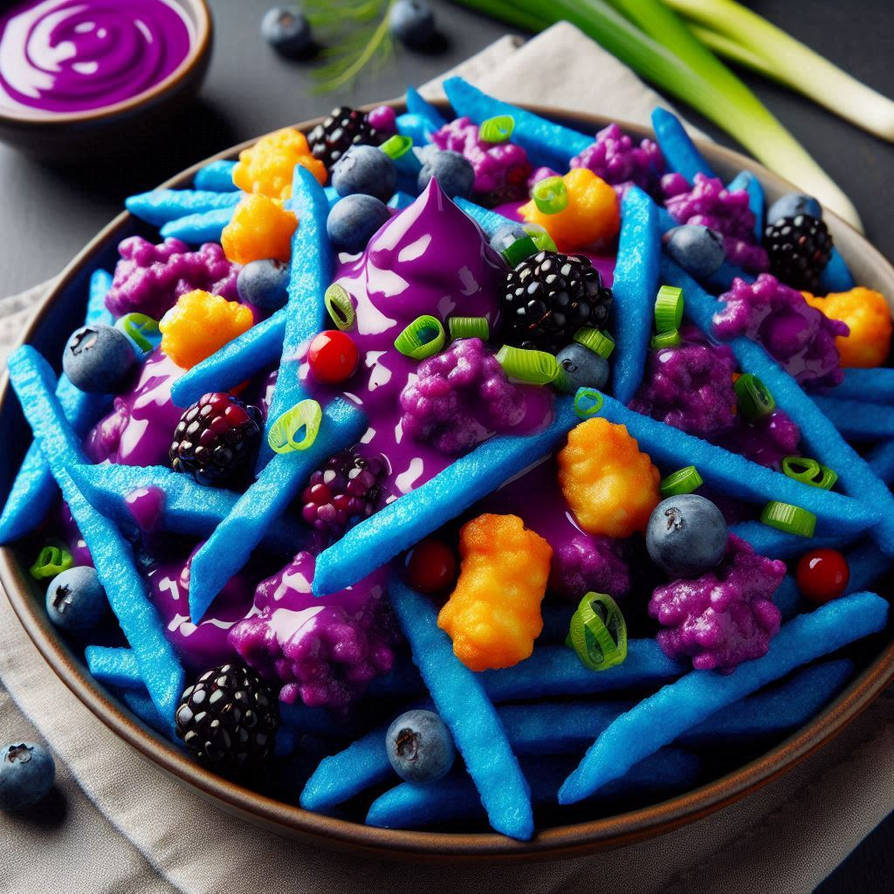 Blue Fries Bright Blue French Fries in a Beautyberry Dish by tianaslavrovaporter ...