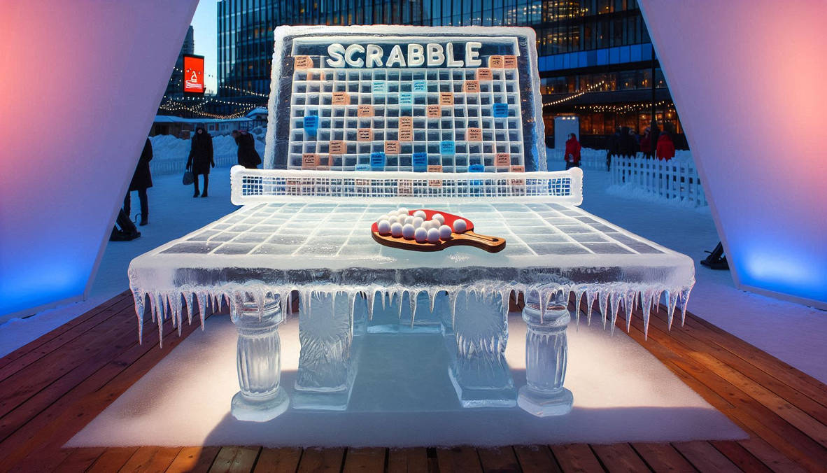 Ice Ping Scrabble Board and Ping-Pong Ice Sculpture by tianaslavrovaporter on ...