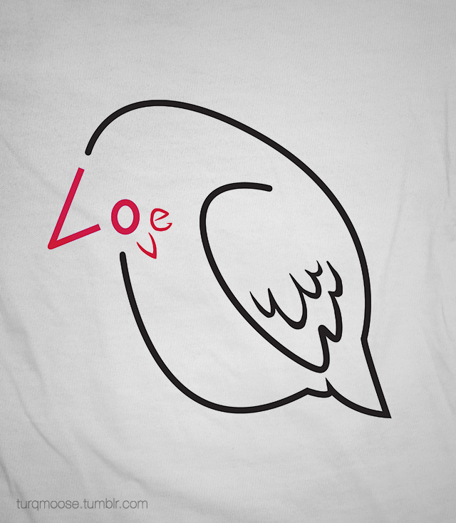 love bird typography