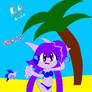 Sash lilac in the beach in winter 