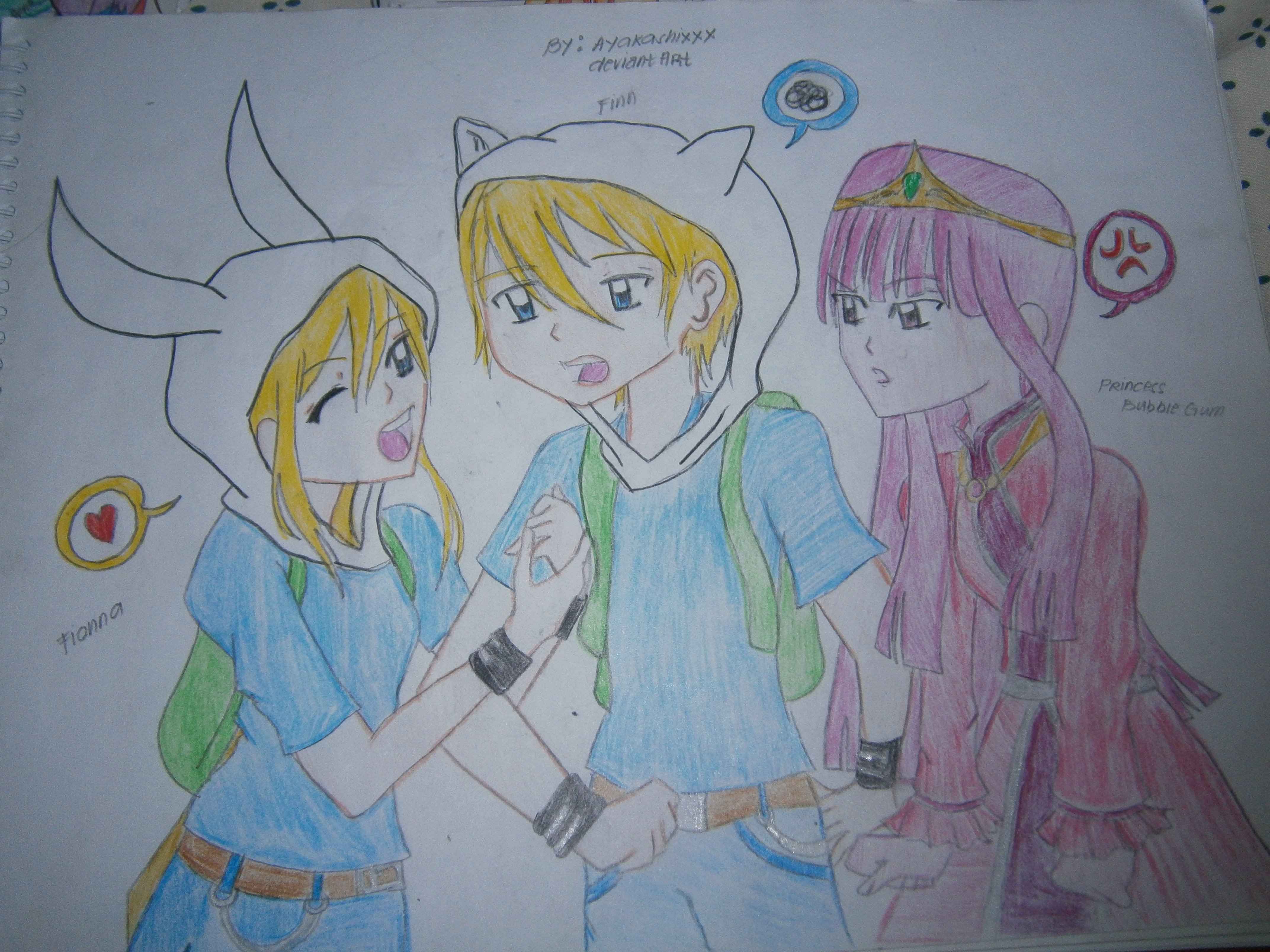 Fionna x Finn x Princess Bubblegum