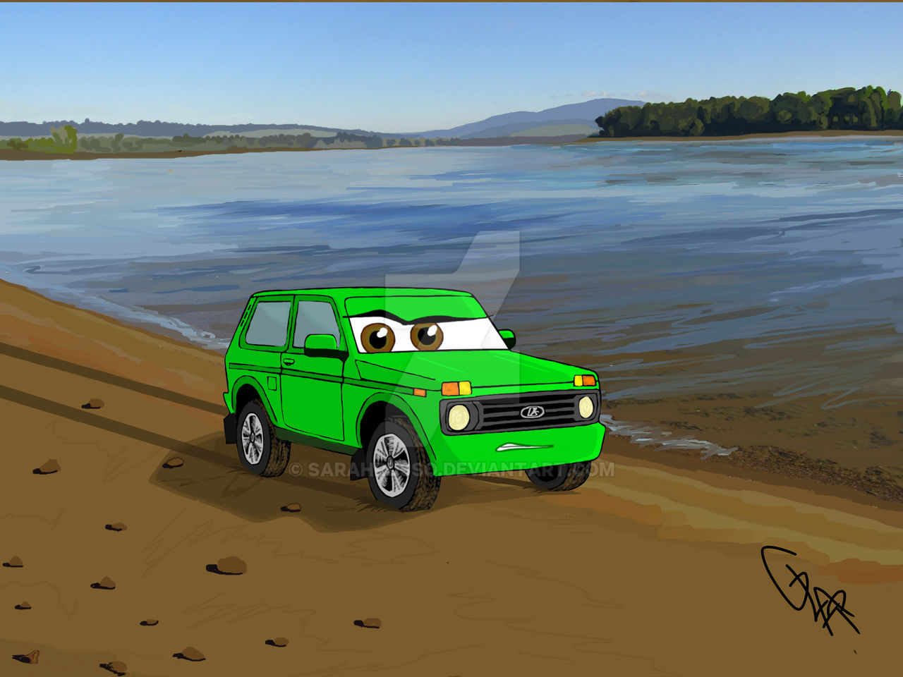 Car Racing Beach Rally Drawing Race on the beach by sarahrusso on DeviantArt