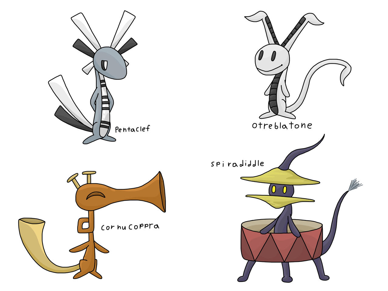 A hearty handful of Instrument based Fakemon by 0tter64 on DeviantArt