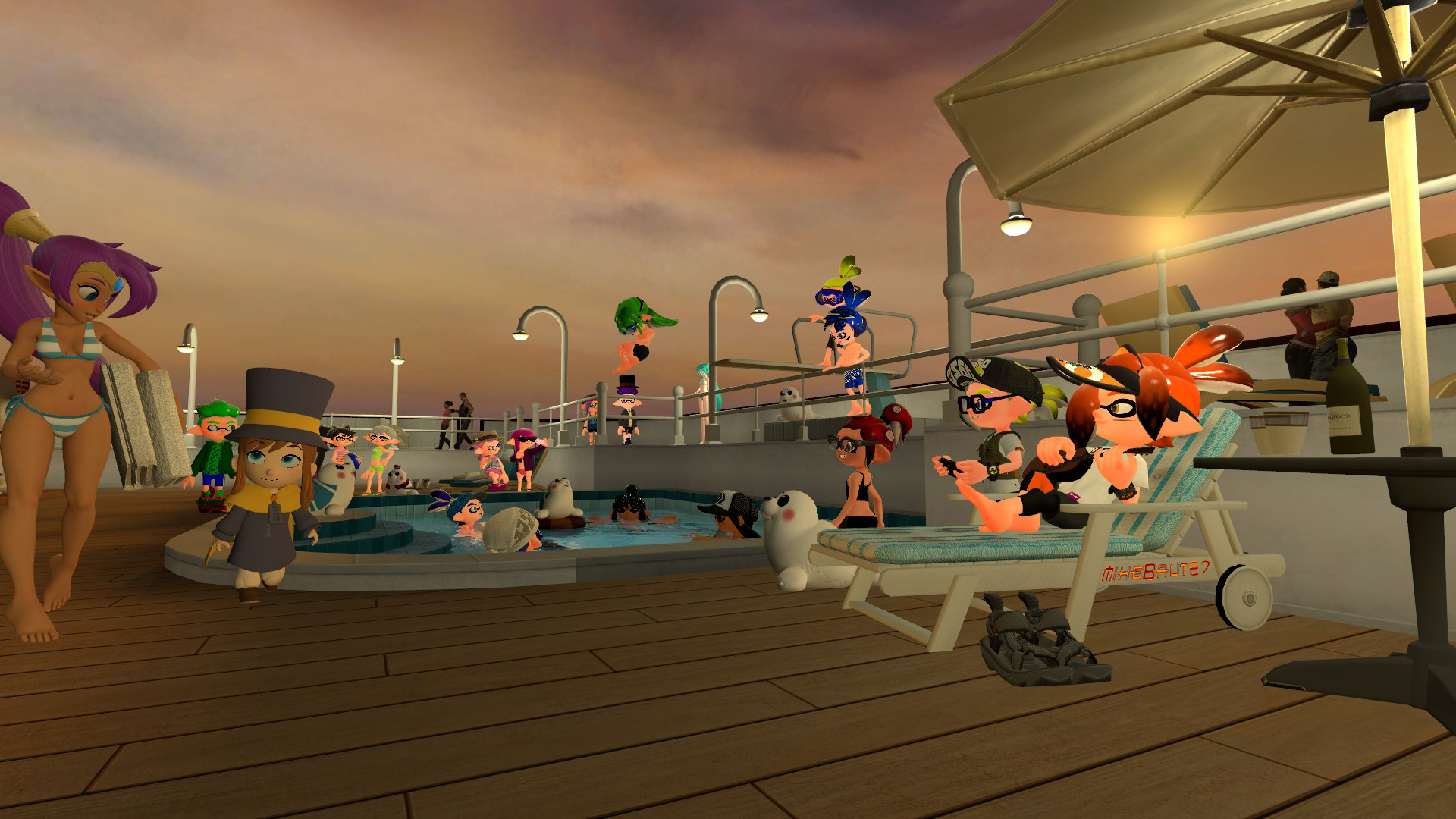 Pool Party at the pool deck by MikeBaut27 on DeviantArt