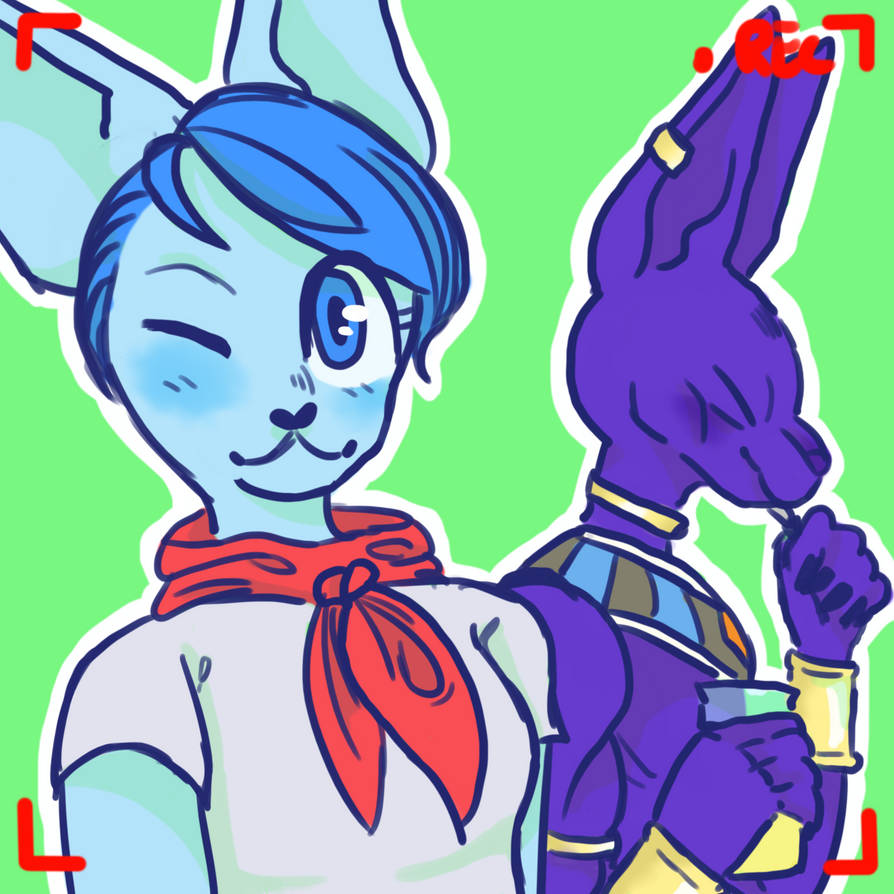 Bulma and Beerus, for CyberFox by on DeviantArt