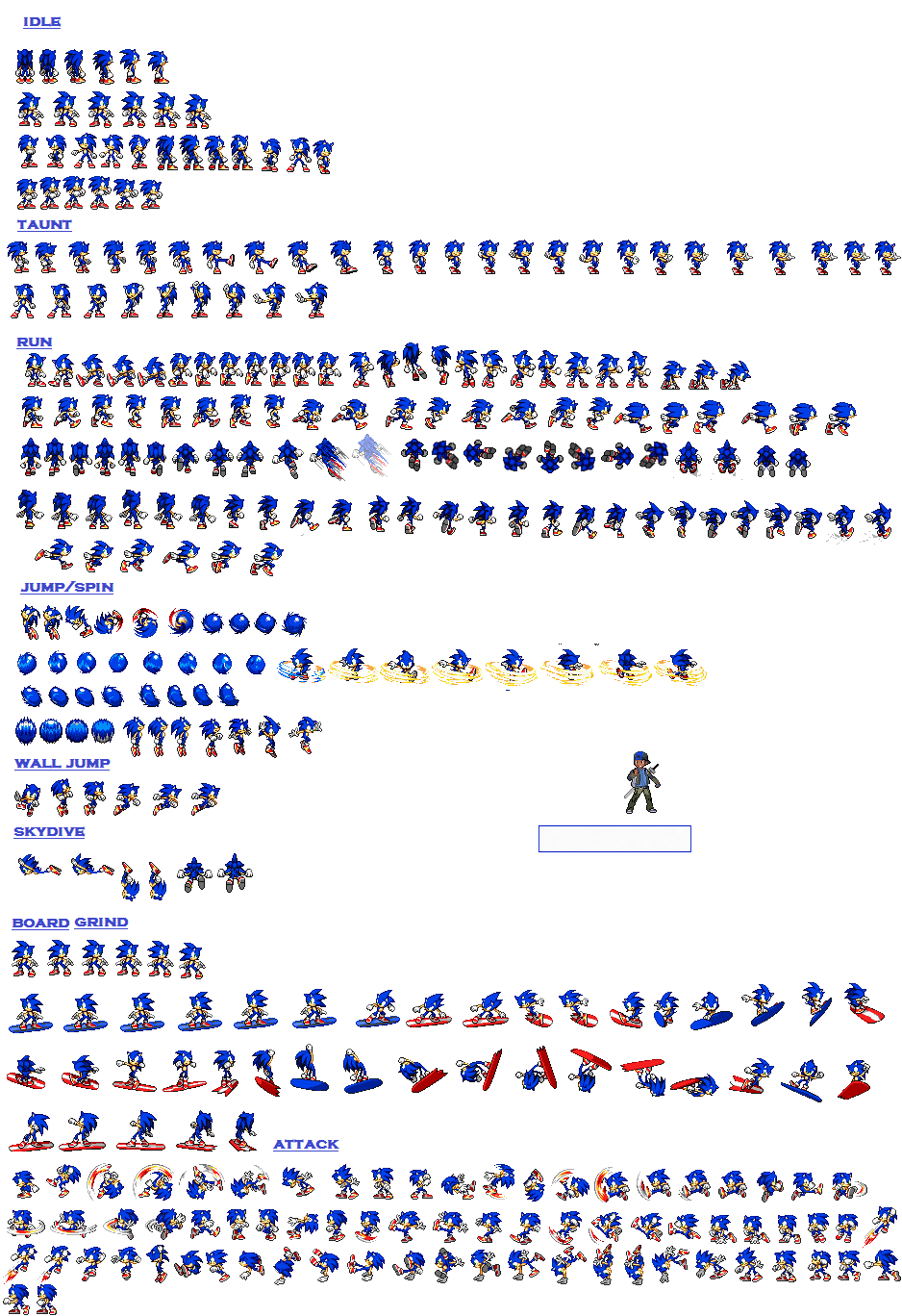 Modern Sonic Sprite Sheet by RedactedAccount on DeviantArt