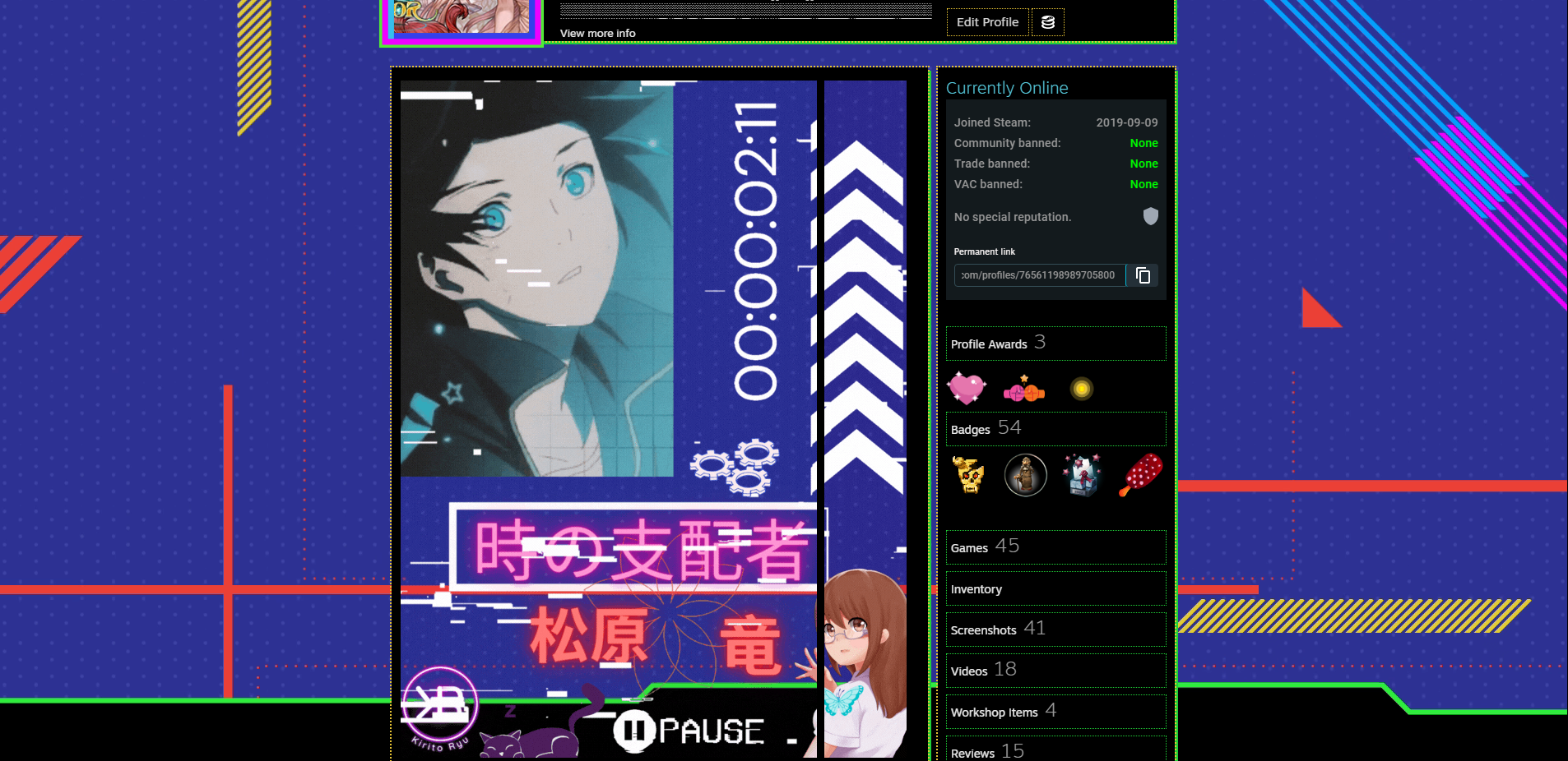Steam 3000 custom Profile by Kirito Ryu by TahsanXx on DeviantArt