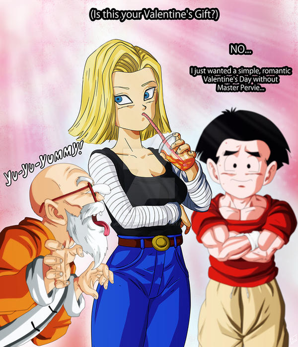 Android 18 Gas Master Roshi DBZ Krillin and Android 18 Valentines Day by joshdancato on DeviantArt