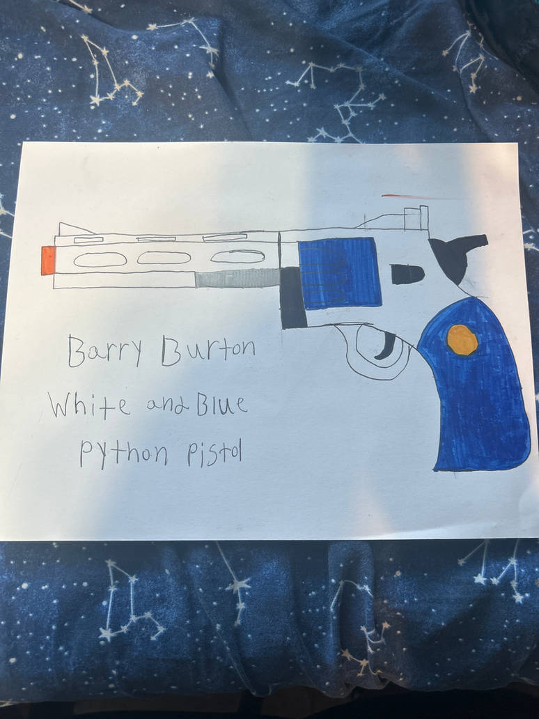 Python Gun Drawings Barry burton white and blue python gun drawing by Hector31298 on DeviantArt