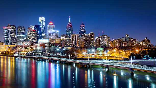 Angel light midnight Philadelphia city 