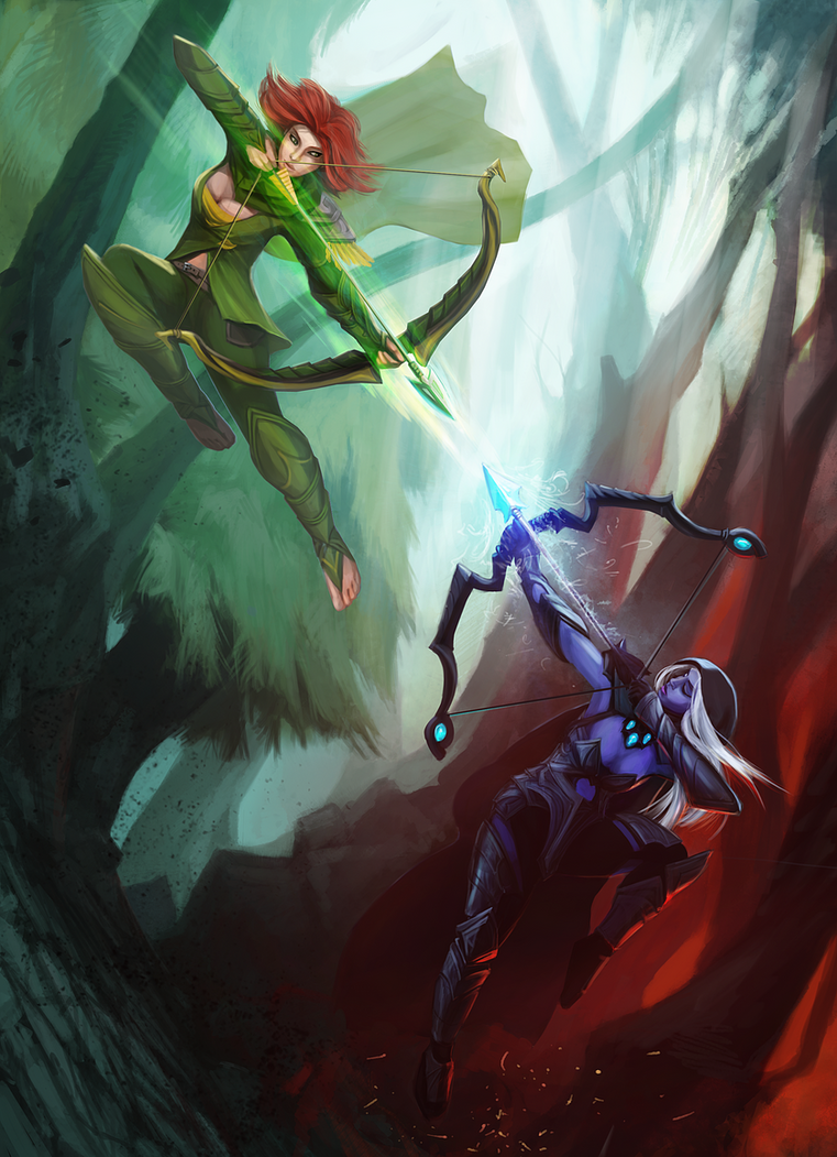 Drow Ranger vs Windrunner by entroz on DeviantArt