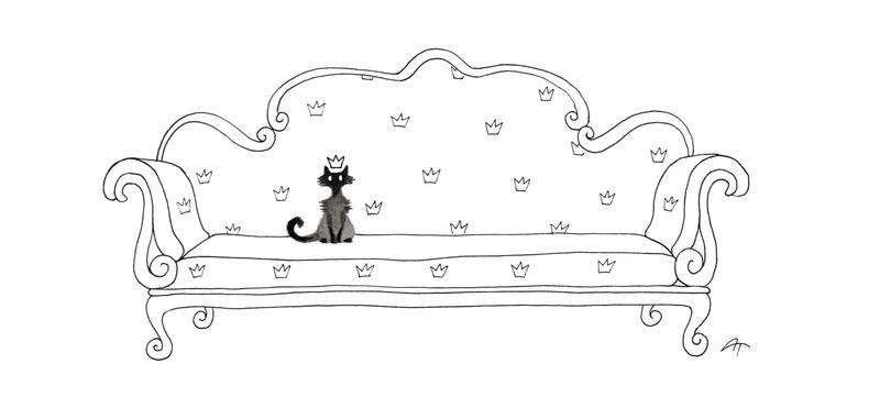 Inktober cat - #22 Little (King) by Anna-Talai
