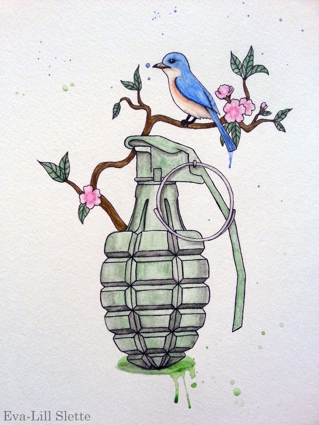 Bluebird on grenade