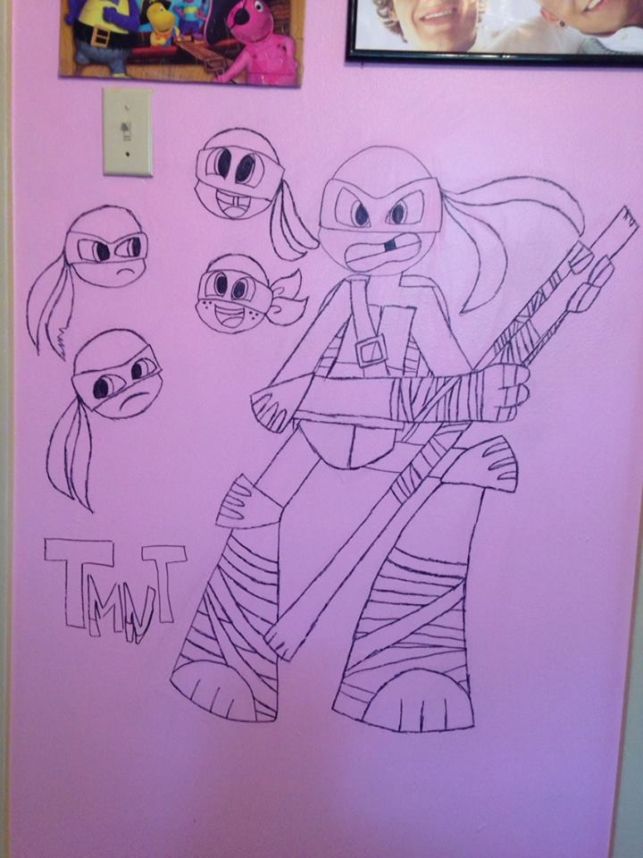 tmnt doodle on mah wall