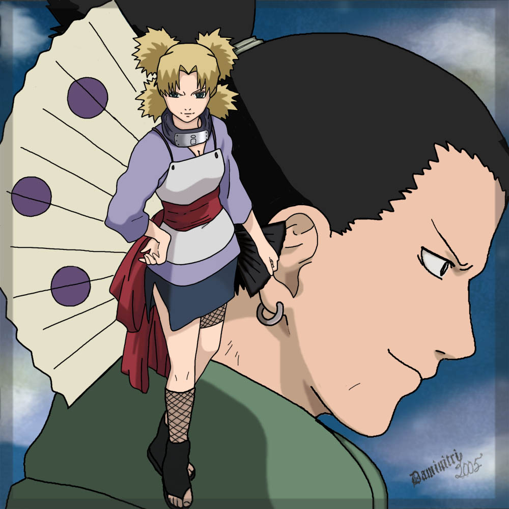 Shikamaru and Temari in clouds