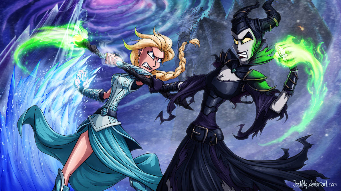 Elsa vs Maleficent by JoshNg