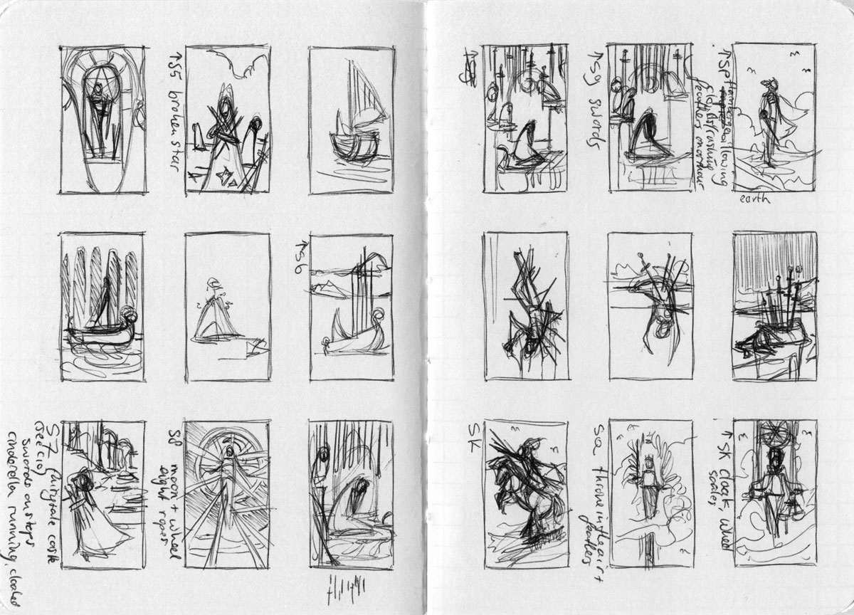 Tarot thumbnails - swords