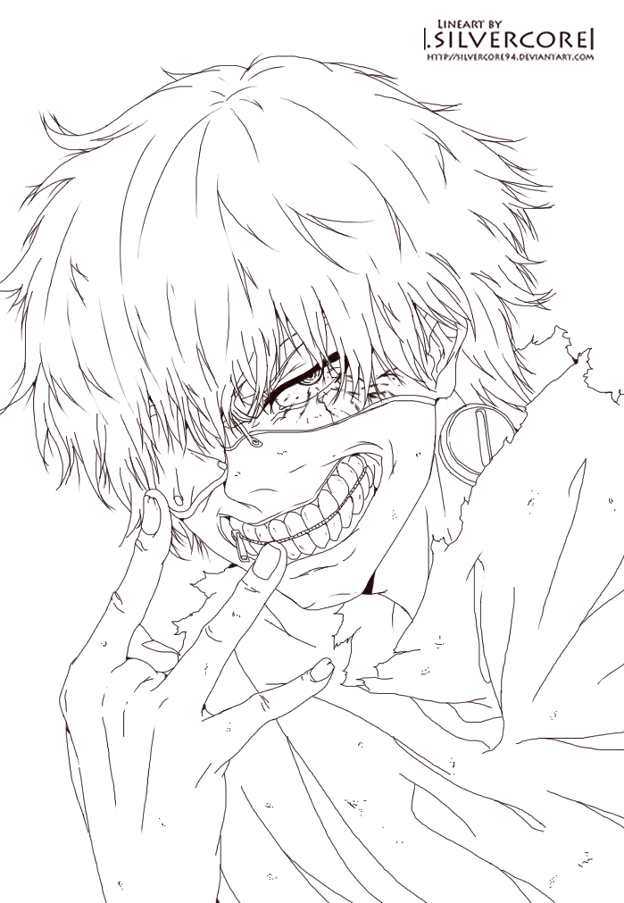 Tokyo Ghoul Kaneki Lineart