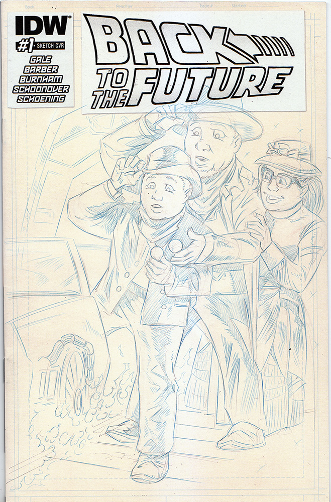 Back to the Future Sketch Cover Pencil Art