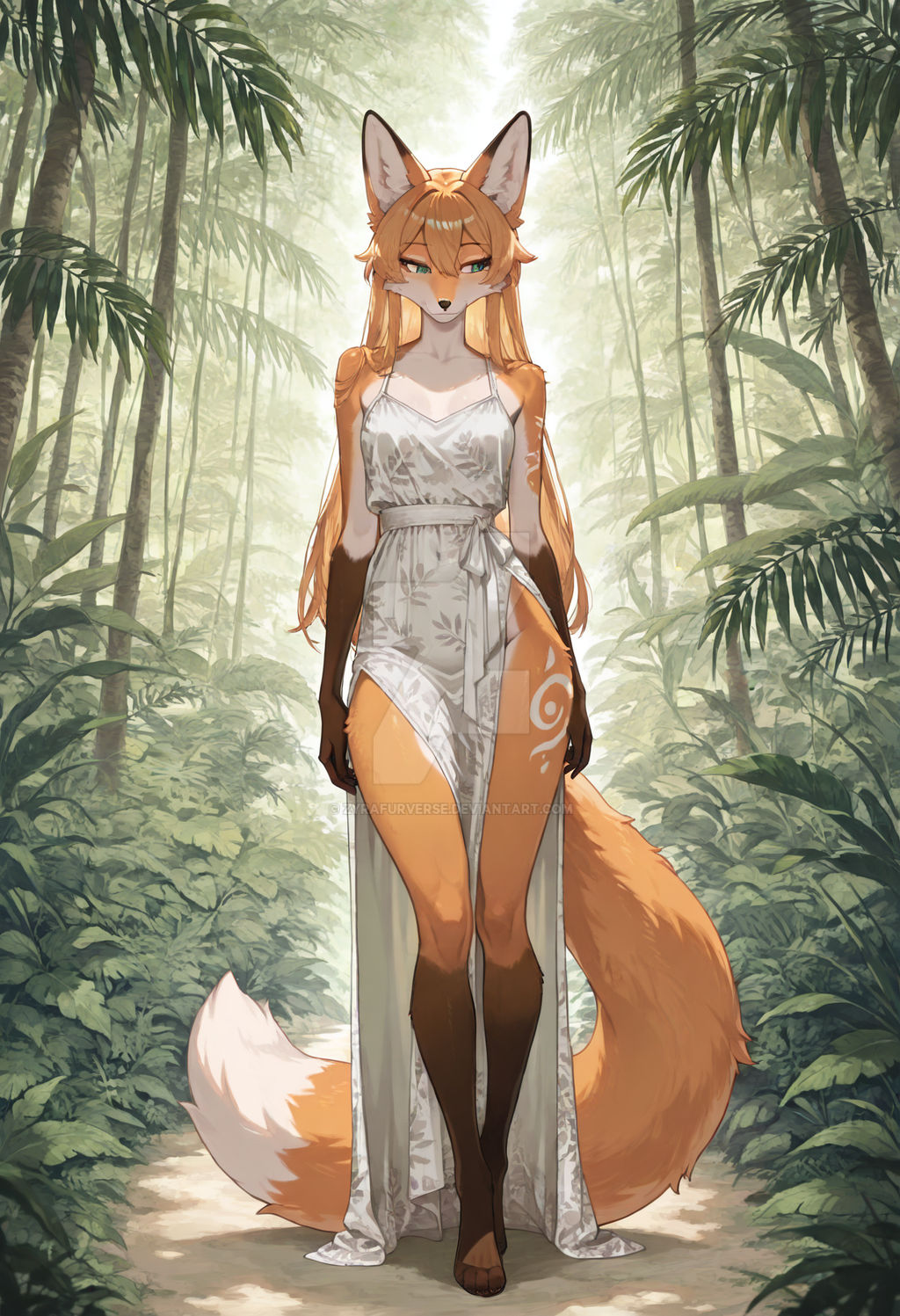 Fox Rabbit Fursona Emerald Forest Fox Elegant Furry Fursona Fox by ZyraFurVerse on DeviantArt