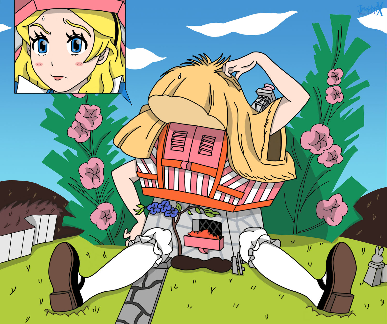 White Rabbit House Deviantart Alice in white Rabbit's House (Disney Ver) Redraw by jmaster1114 on ...