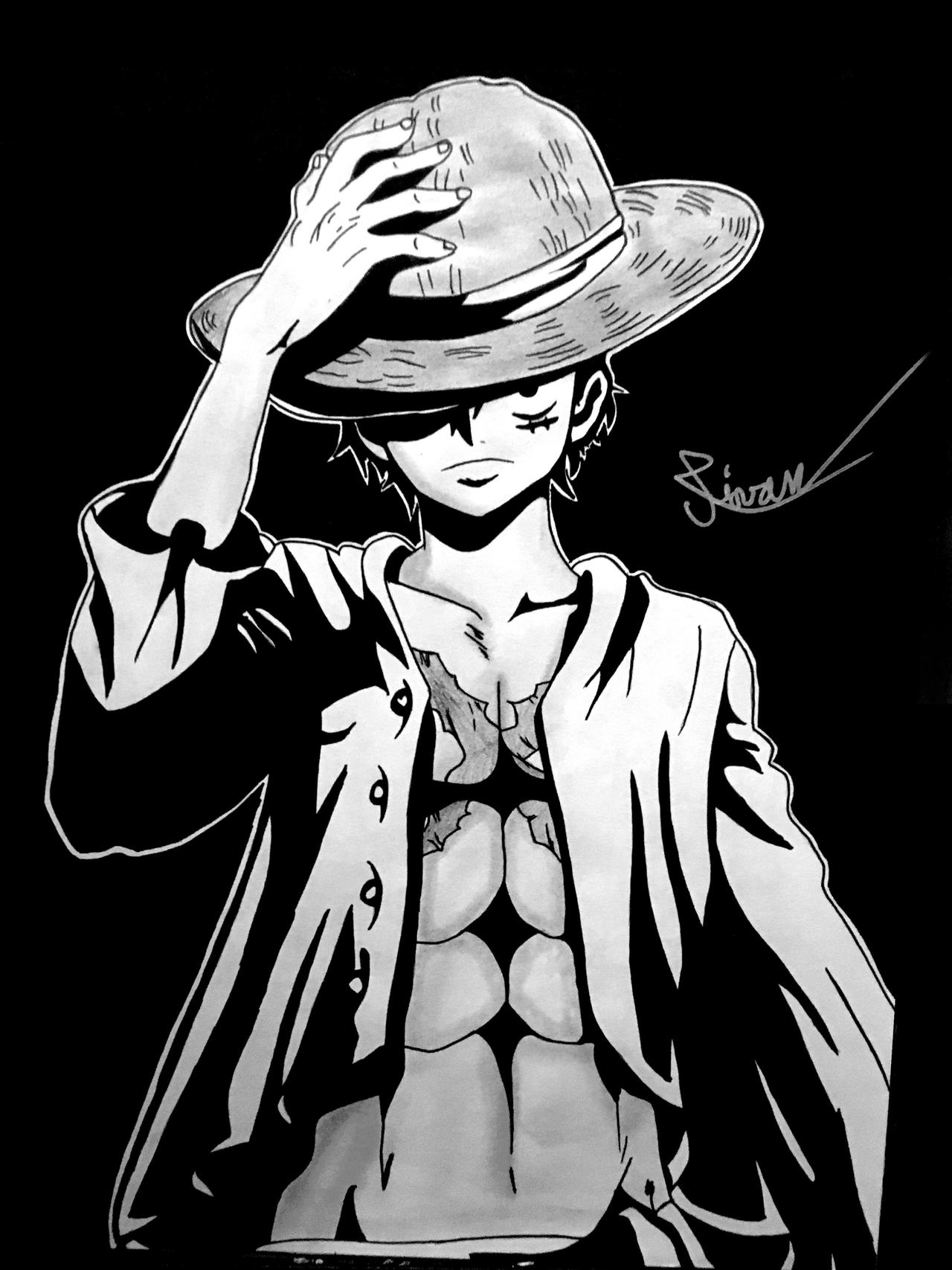 Monkey D Luffy Monochrome By Stephane Piovan Draw On Deviantart