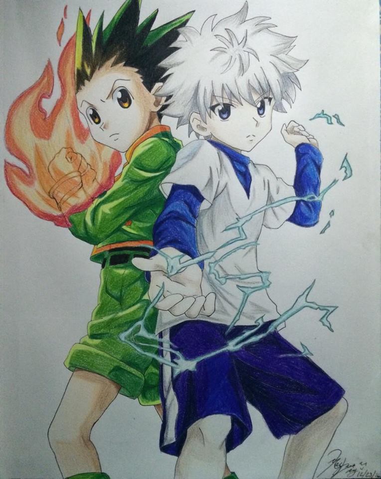 Anime Painting Of Gon And Killua From Hunter x Hunter