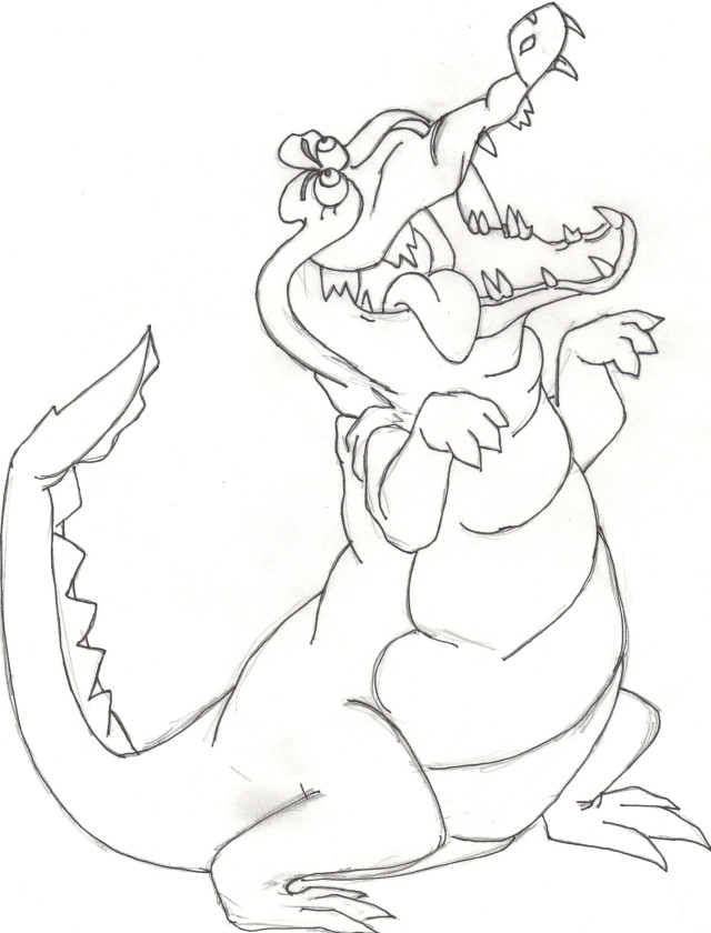 Peter Pan Crocodile Coloring Page