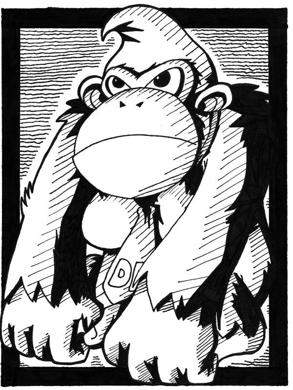 Woodcut Donkey Kong