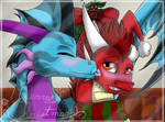 :contest: Feather's Christmas kiss by safirethedragon