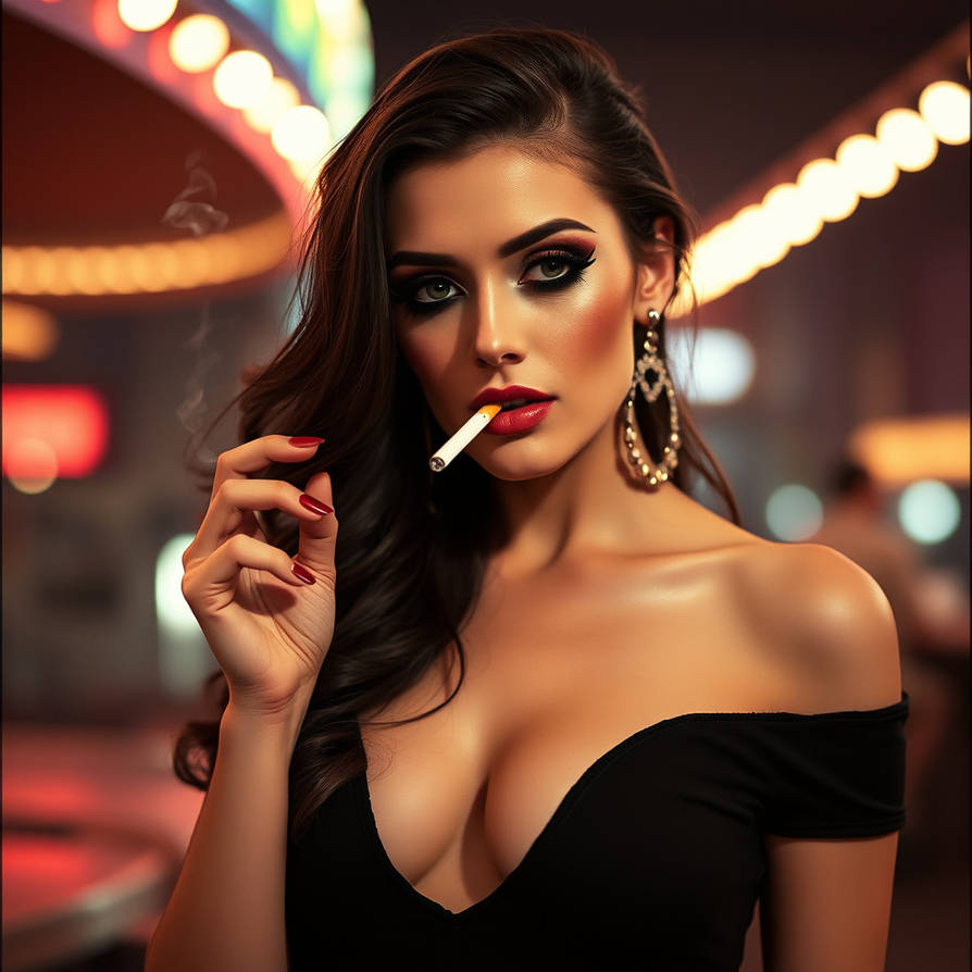 beautiful Rodeo queen smoking