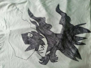 Art shirt #1 view#1) I drew Darkrai on my shirt