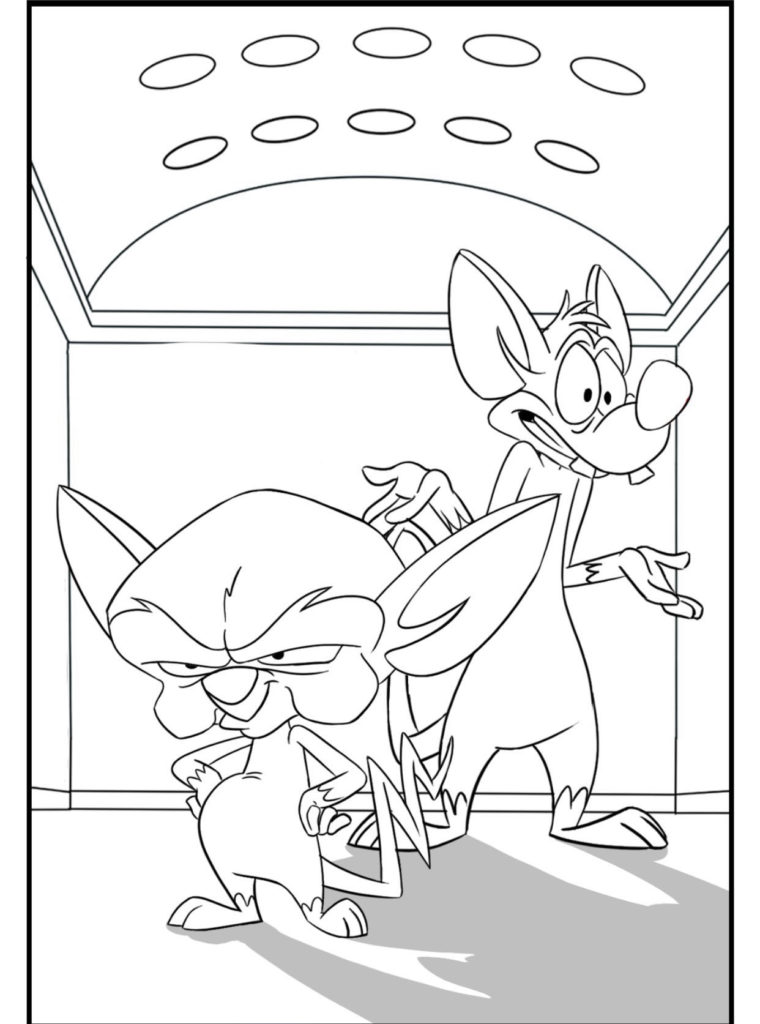 Animaniacs Pinky and Brain Coloring Page Template by Jrechani18 on